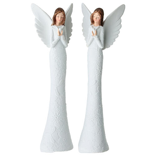 Ángel vestido flores relieve plástico 15 cm 2
