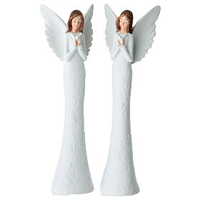 Angel figurine dressed in relief plastic flowers, 15 cm
