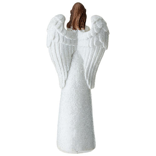 Anioł biały z brokatem, 15 cm 3