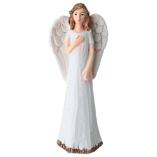 Anjo com mão no coração em plástico 10 cm 1