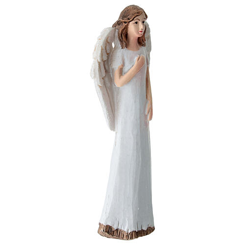 Angel Statue with Hand on Heart in Plastic, 10 cm 3