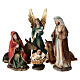 Natività, bue, asinello e angelo statuine in plastica presepe 8 cm s1