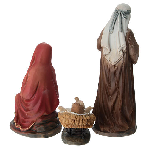 Natividade, boi, burro e anjo figuras em plástico para presépio 8 cm 5