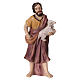 Statuette berger avec agneau dans les bras crèche 8 cm résine s1