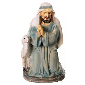 Statuetta pastore in adorazione in resina presepe 8 cm
