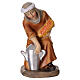 Statuetta contadina con pagnotta di pane e brocca presepe 8 cm resina s1