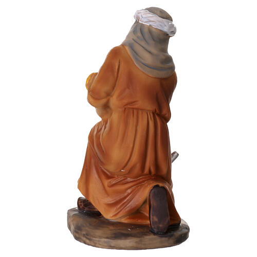 Estátua de camponesa com pão e jarro para presépio 8 cm resina 4