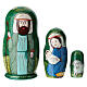 Boneca russa verde Natividade 3 peças 10 cm s1