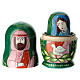Green Russian nesting doll, 4 in, set of 3 s2