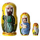 Yellow matryoshka doll with Nativity, set of 3 dolls, 4 in s1