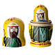 Yellow matryoshka doll with Nativity, set of 3 dolls, 4 in s2