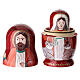 Matriochka 3 poupées Nativité 10 cm rouge s2