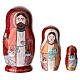 Matryoshka Nativity with animals 3 dolls 10 cm red s1