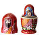 Red Russian nesting doll, 4 in, set of 3 s2