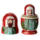 Red matryoshka doll with Nativity, set of 3 dolls, 4 in s2