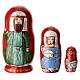 Muñeca rusa Natividad roja 10 cm 3 muñecas s1