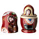 Red matryoshka doll, Rome, set of 3 dolls, 4 in s2