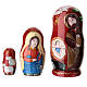 Red matryoshka doll, Rome, set of 3 dolls, 4 in s3