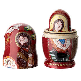 Matryoshka Nativity set Rome 10 cm red