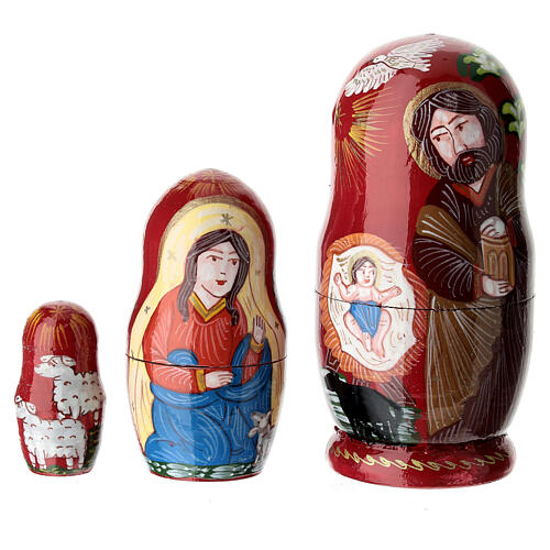 Matryoshka Nativity set Rome 10 cm red 3