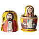 Yellow matryoshka doll, set of 3, Venise, 4 in s3