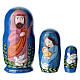 Blue Russian nesting doll, set of 3, 4 in s1