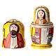 Yellow Russian doll with Nativity, hand-painted wood, 4 in s2