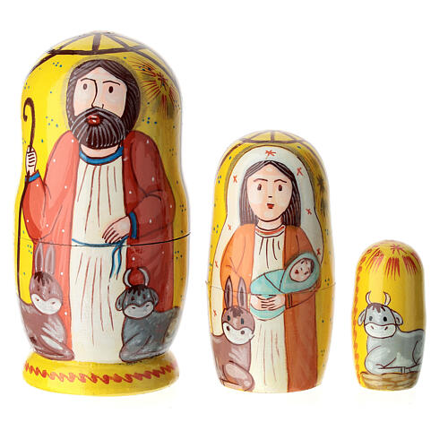 Matrioska gialla Natività 10 cm 1