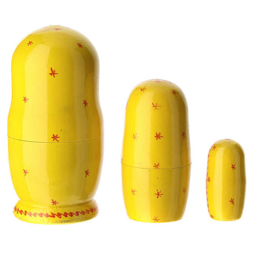 Matrioska gialla Natività 10 cm 3