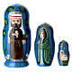 Blue Russian doll with Nativity Scene, hand-painted wood, 4 in s1