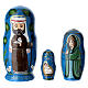 Blue Russian doll with Nativity Scene, hand-painted wood, 4 in s3