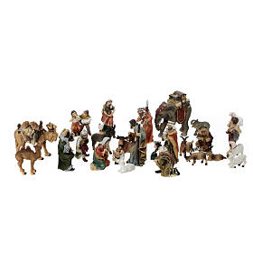 Nativity Scene, set of 24 statues, resin, 9 cm