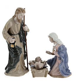 Colored porcelain Nativity scene set 9 pcs h 20 cm