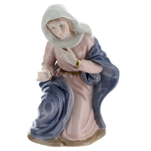 Colored porcelain Nativity scene set 9 pcs h 20 cm 4