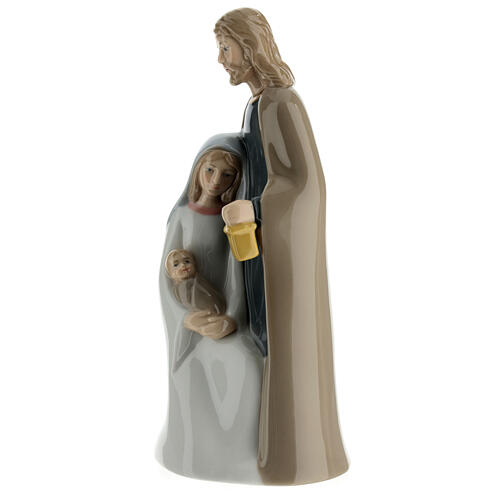 Holy Family stylized colored porcelain h 20 cm 3