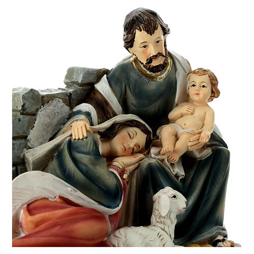 Nativity with Mary lying down, painted resin, 14 cm 2