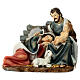 Nativity with Mary lying down, painted resin, 14 cm s1