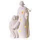 Heilige Familie aus Porzellan mit warmem LED-Licht, Sterne und goldfarbenem Stab, 25,5x14x9 cm s1