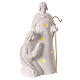 Nativity Holy Family in porcelain warm light stars golden staff 25x15x5 cm s3