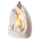 Natividad estilizada cueva porcelana blanca luz cálida estrellas 15 cm s2