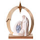 Stylised Nativity with wooden stable and star, porcelain, 15x10x5 cm s1