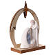 Stylised Nativity with wooden stable and star, porcelain, 15x10x5 cm s3