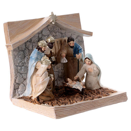 Nativity in a book, hand-painted resin, 12x15x10 cm 3