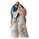 Holy Family Nativity white and light blue with silver glitter decorations in painted resin 32 cm s1