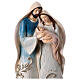 Holy Family Nativity white and light blue with silver glitter decorations in painted resin 32 cm s2