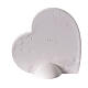 Heart-shaped favour for Confirmation with crozier and mitre, white resin, 3 in s3