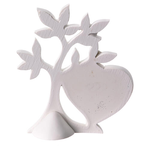 Flowered Tree of Life, Confirmation favour, white and golden resin, 5x4 in 3