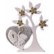 Flowered Tree of Life, Confirmation favour, white and golden resin, 5x4 in s1
