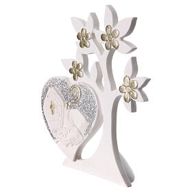 Flowery Tree of Life Confirmation favor in white gold resin 12x10 cm