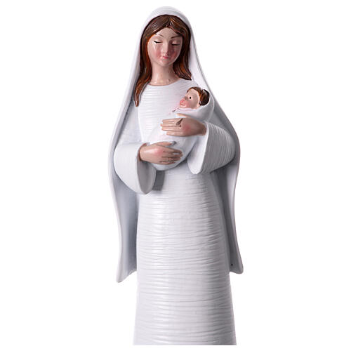 Nativité blanche détails fourrure résine peinte 2 pcs 28 cm 2